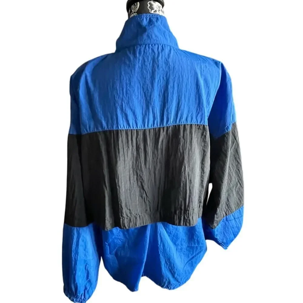 Vintage Reebok Blue & Black Windbreaker Size Large